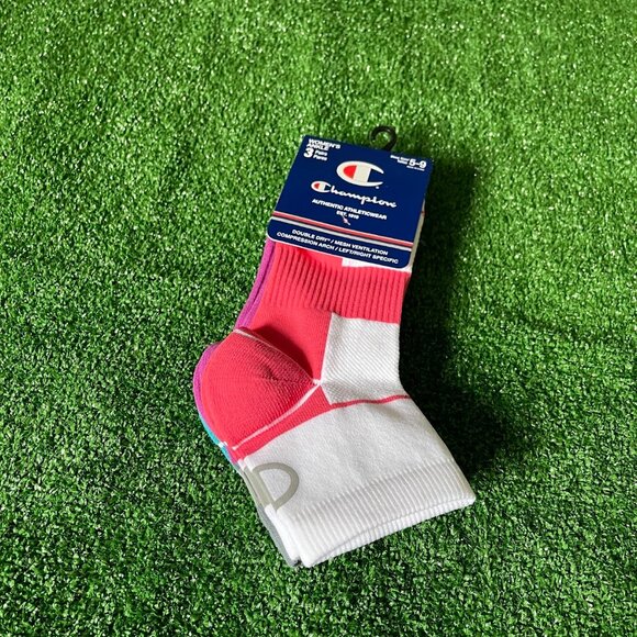 Champion Double Dry Colorblock Running Sports Ankle 3-Pairs Socks Size 5-9 NEW - Picture 4 of 11